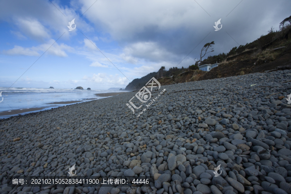 太平洋沿岸卵石海灘