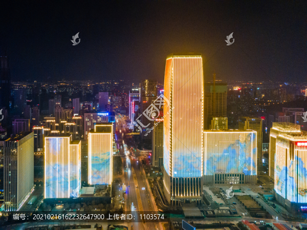 航拍濟南東部新城夜景34