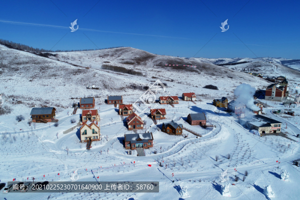 航拍雪鄉(xiāng)小鎮(zhèn)