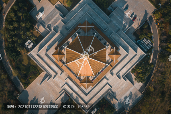 廈門集美市民公園集美塔日出航拍