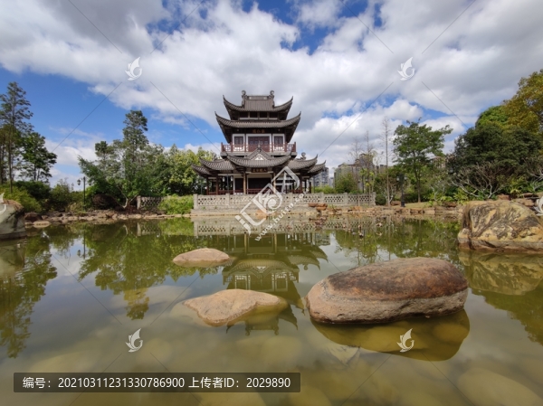 南寧園友園五象湖公園藍天白云