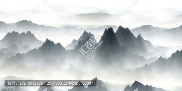 水墨山