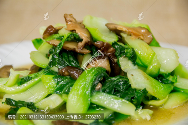青菜炒香菇