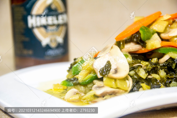 咸菜蘑菇炒肉絲