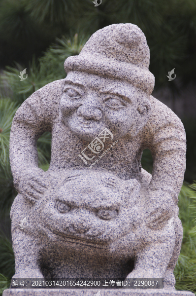 中國西安世博園騎虎胡人俑石墩