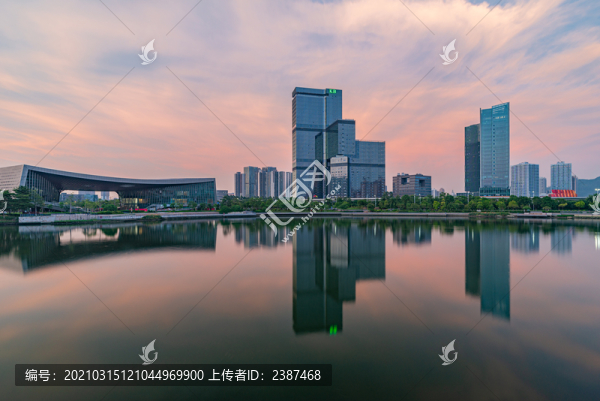 南沙蕉門中心區(qū)地標建筑晚霞