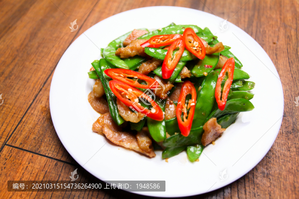 肉片炒豌豆