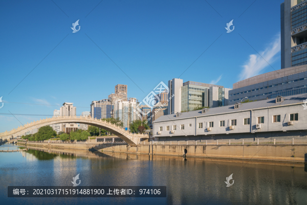 北京建外CBD建筑和通惠河風(fēng)光