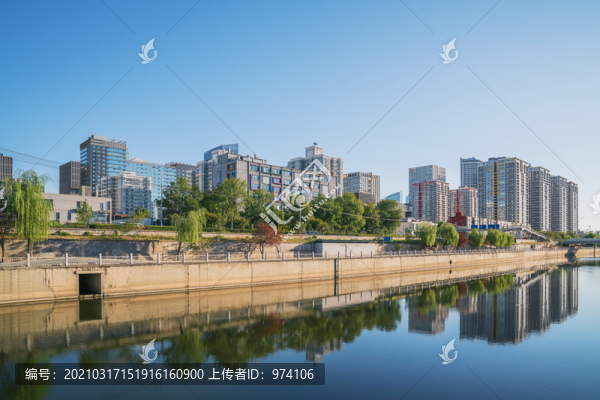 北京建外CBD建筑和通惠河風(fēng)光