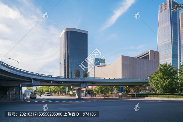 北京建國門大街立交橋和城市交通