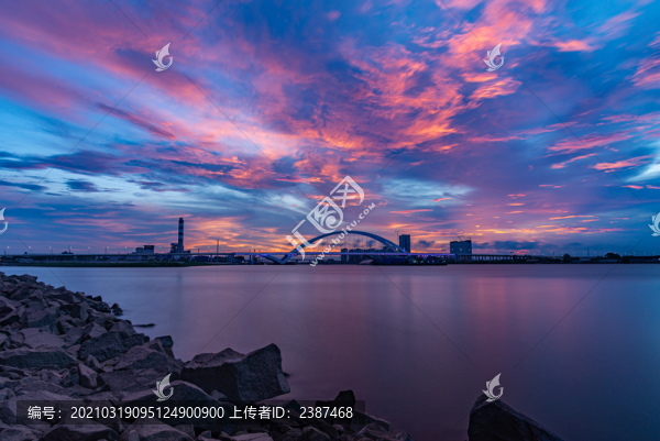 南沙鳳凰三橋日落景色