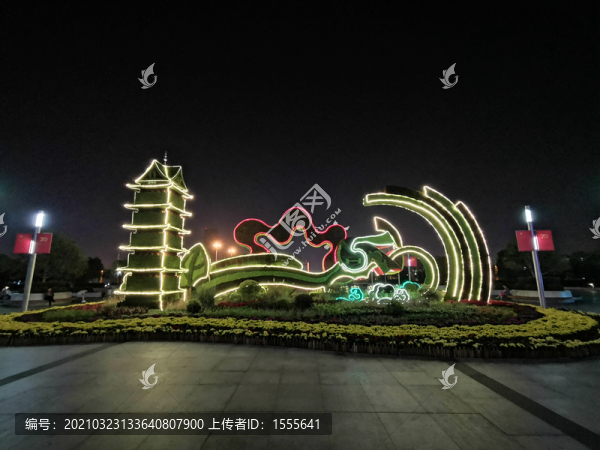 立體花壇夜景