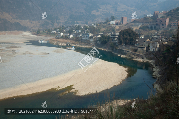 重慶市巫山縣龍溪古鎮(zhèn)全景