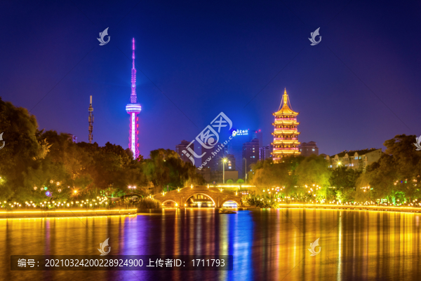 中國江蘇泰州城市夜景風光