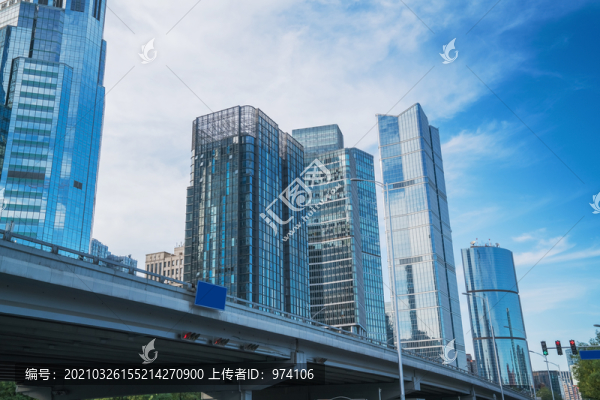 北京建國(guó)門大街的建筑和立交橋