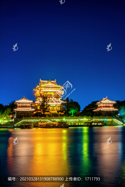 江蘇泰州鳳城河景區(qū)望海樓夜景