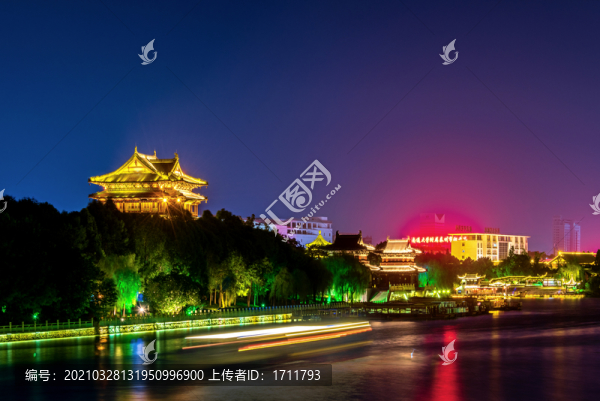 江蘇泰州鳳城河景區(qū)鳳城河夜景