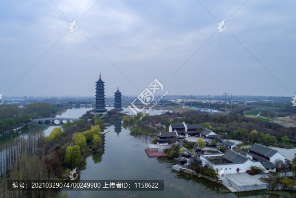 江蘇宿遷古黃河公園雙塔