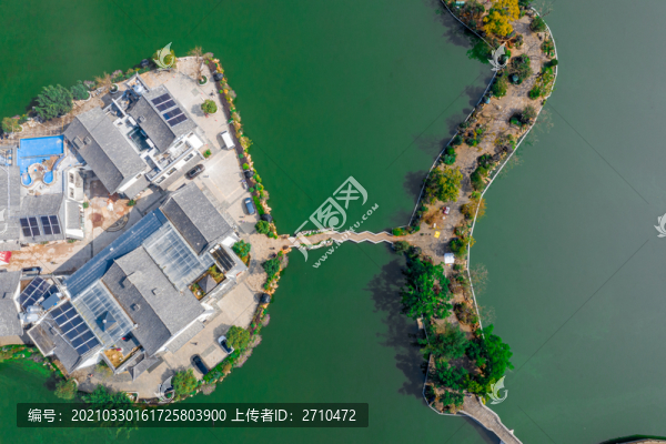 建水小桂湖公園俯拍圖