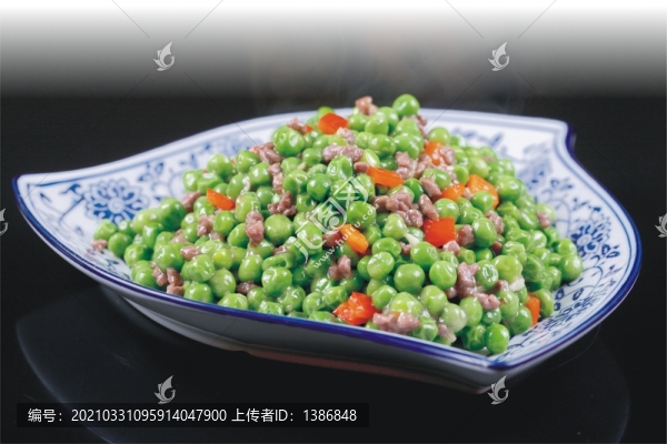 青豆炒肉沫
