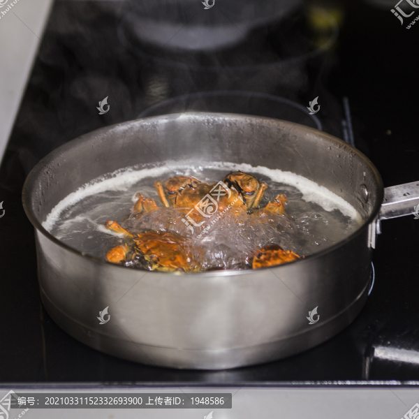 蟹釀橙烹飪過程