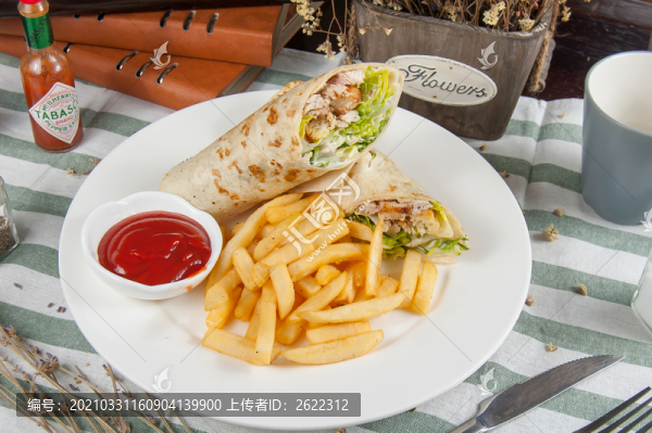 凱撒雞肉卷薯條套餐