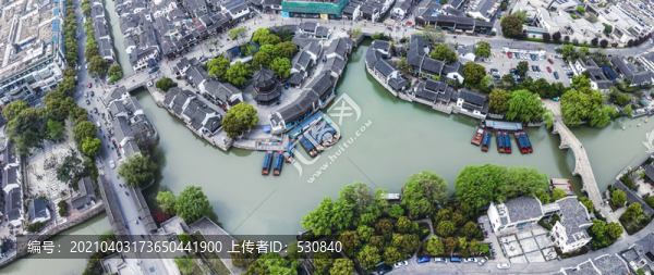航拍蘇州徽派建筑屋頂