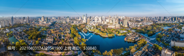 航拍浙江寧波城市建筑天際線