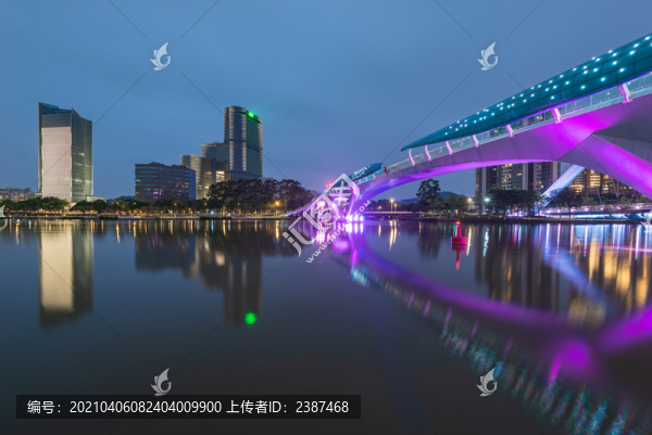 南沙中心區(qū)建筑夜色