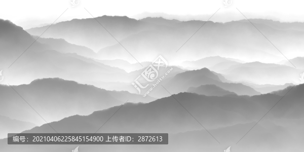 水墨山