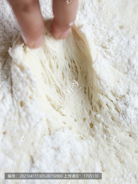 醒發(fā)好的面團(tuán)內(nèi)部氣泡特寫(xiě)