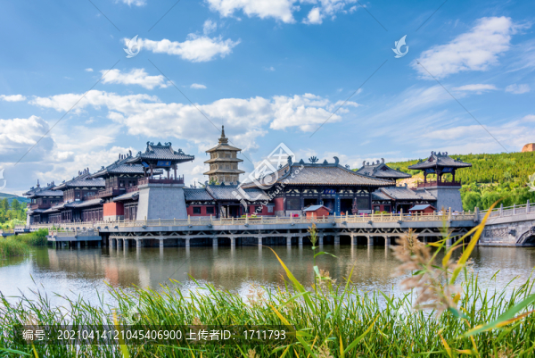 中國山西大同云岡石窟靈巖寺