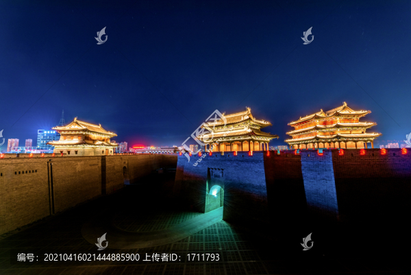 中國(guó)山西大同古城清遠(yuǎn)門夜景