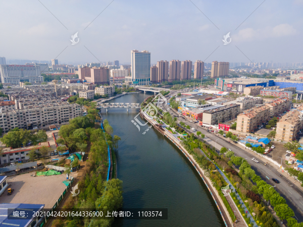 航拍濟(jì)南日小清河04