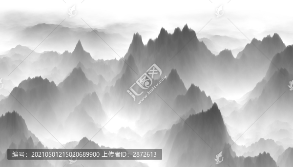 水墨山