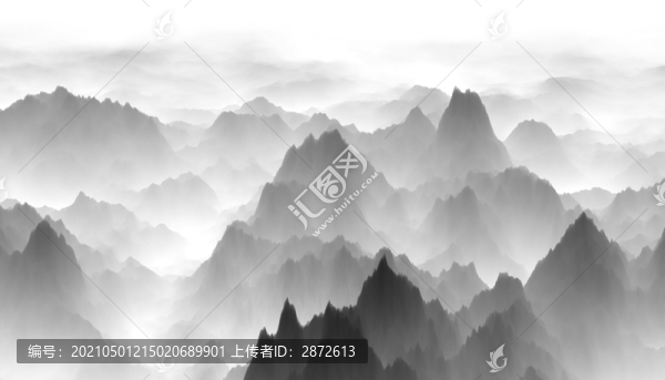 水墨山
