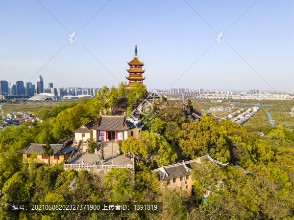 航拍南通狼山風(fēng)景區(qū)