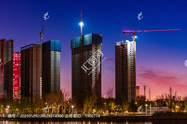 長春城區(qū)建筑工地場景