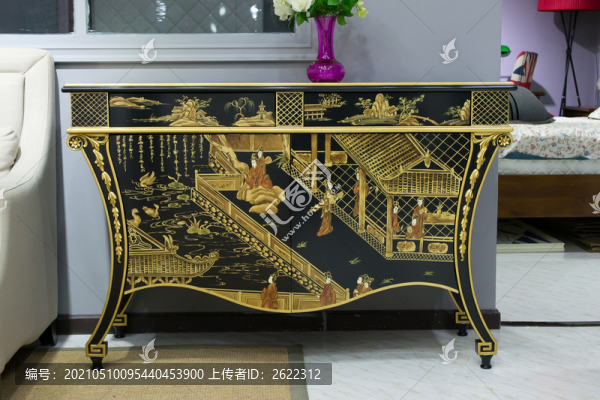 彩金入戶玄關(guān)柜