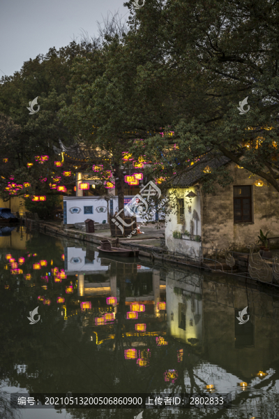 江蘇周莊古鎮(zhèn)夜景風(fēng)光