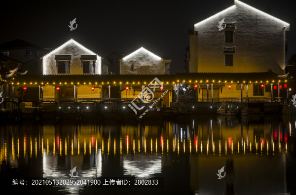 江蘇錦溪古鎮(zhèn)夜景