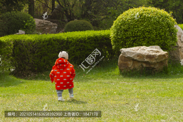 小男孩背影