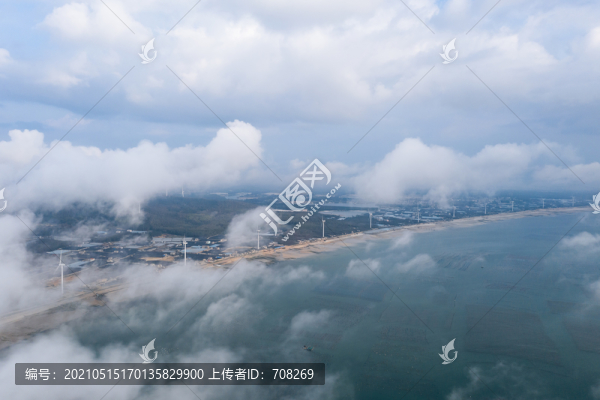 福建東山島漁村海岸線航拍