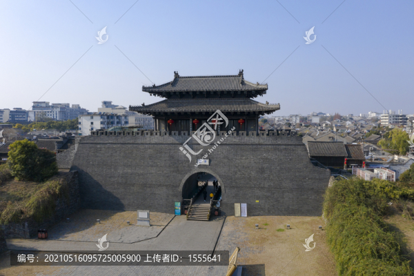 航拍揚州東關街城門