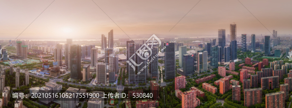 航拍南京河西新城城市建筑景觀