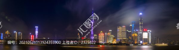 上海天際線夜景全景圖