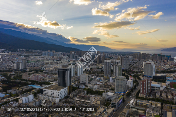 航拍云南大理市區(qū)景觀