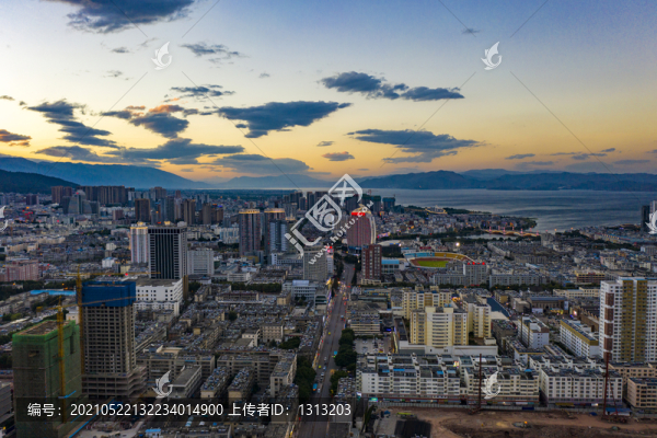 航拍云南大理市區(qū)景觀