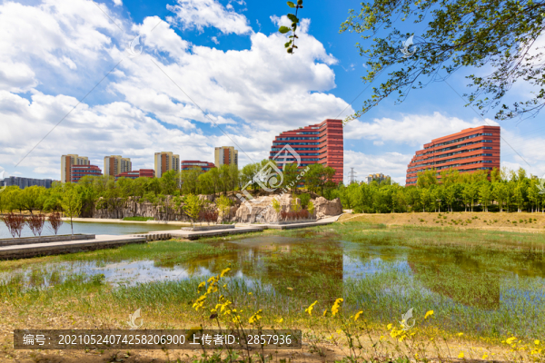 北京昌平新城濱河森林公園樓群