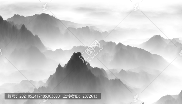 水墨山
